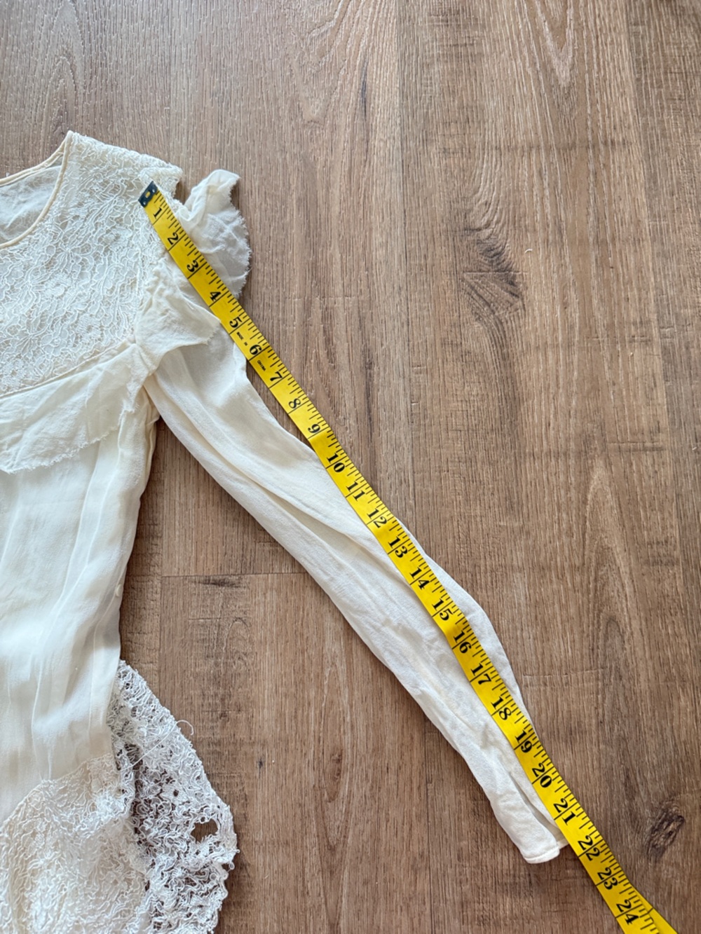 Vintage Handmade silk (?) Cream Dress Ethereal AS IS XS - Picture 13 of 13